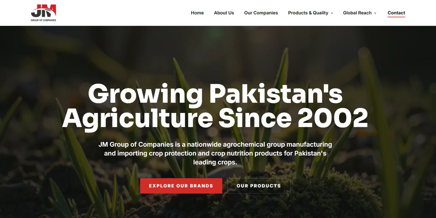 JM Group of Companies website built by Mohyuddin Enterprises